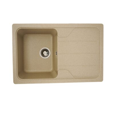 Chiuvetă din compozit de granit pentru bucătărie ELEFANT PREMIUM 7850 VERONA Safari bej 775 x 495 mm