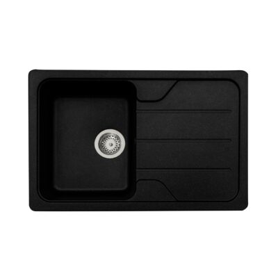 Chiuvetă din compozit de granit pentru bucătărie Negru metalic ELEFANT PREMIUM 7850 VERONA 775 x 495 mm