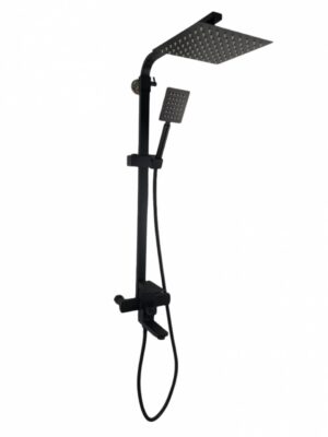 Coloana de dus Mixxus KUB-009-J NEGRU, 120 cm baterie si para, monocomanda, furtun flexibil