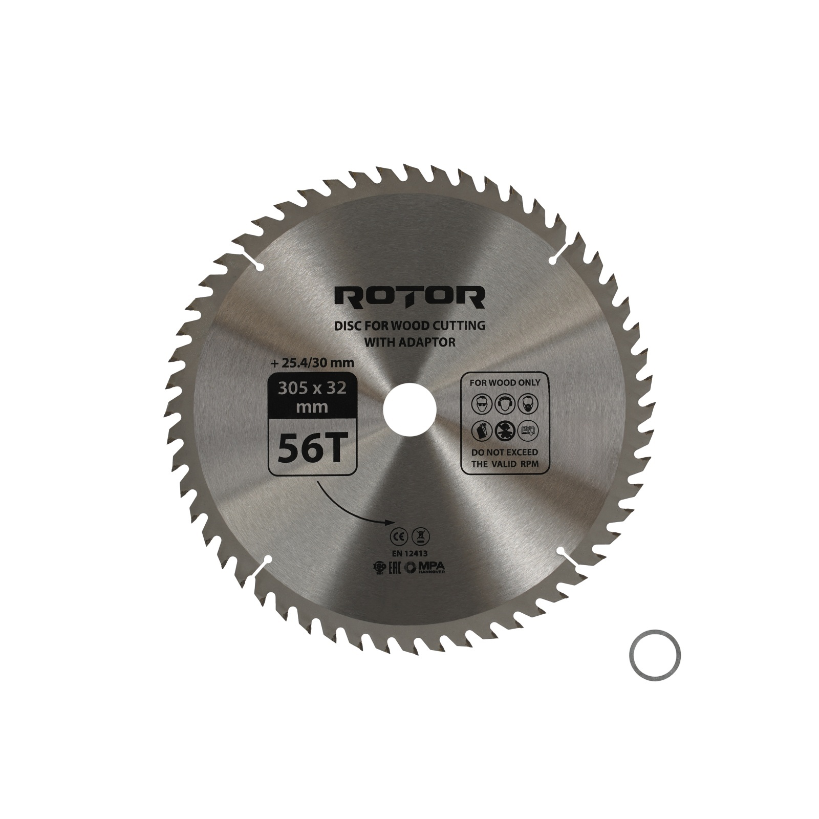 Disc taiat lemn ROTOR 305*32/30/25,4 cu adaptor 56T – SimpleTools Disc taiat lemn ROTOR 305*32/30/25,4 cu adaptor 56T - SimpleTools
