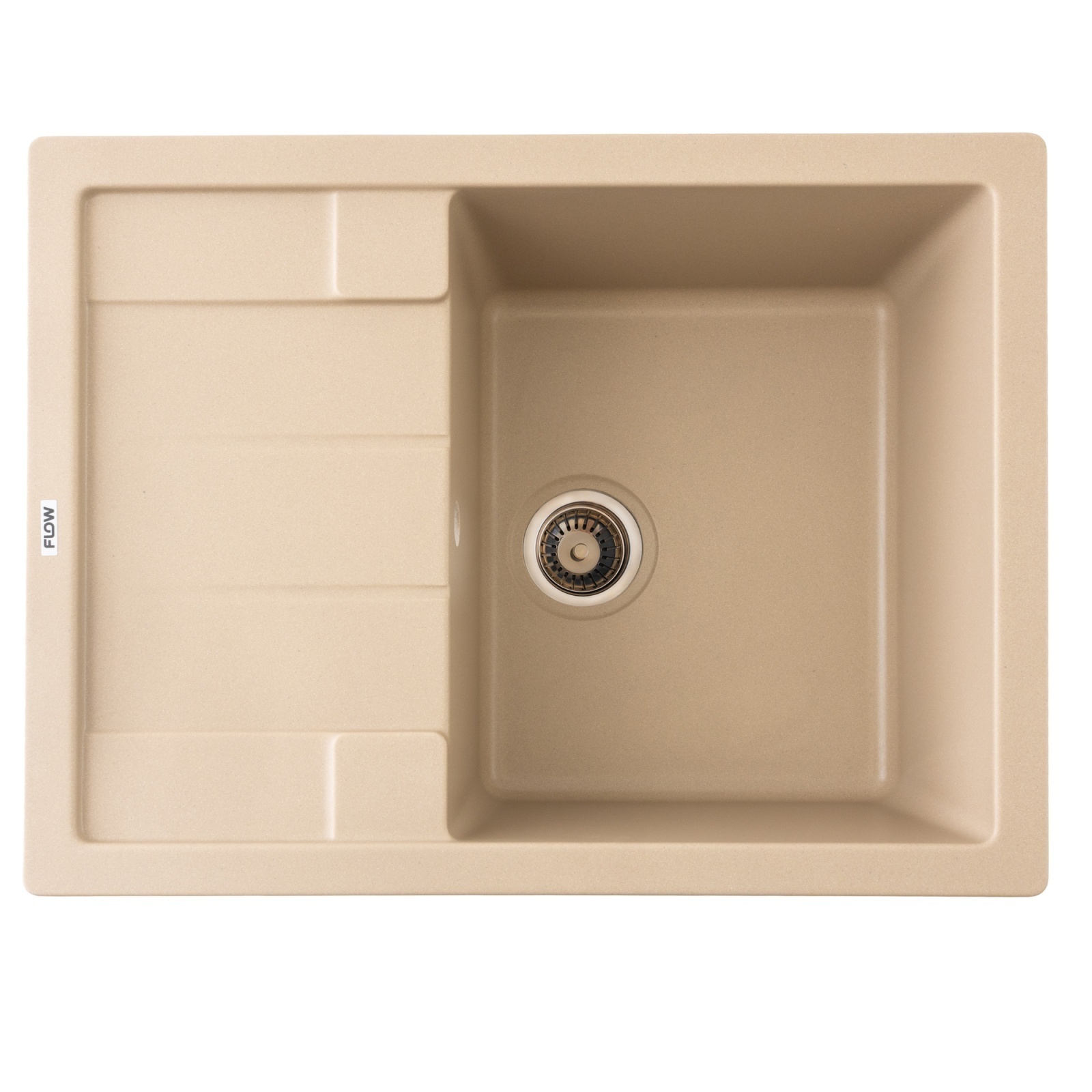 FCB-6449AS/1T, Chiuveta de bucatarie din granit cu o cuva si scurgator, seria ANILA, Sahara, 645x495x200 mm, FLOW – SimpleTools FCB-6449AS/1T, Chiuveta de bucatarie din granit cu o cuva si scurgator, seria ANILA, Sahara, 645x495x200 mm, FLOW - SimpleTools