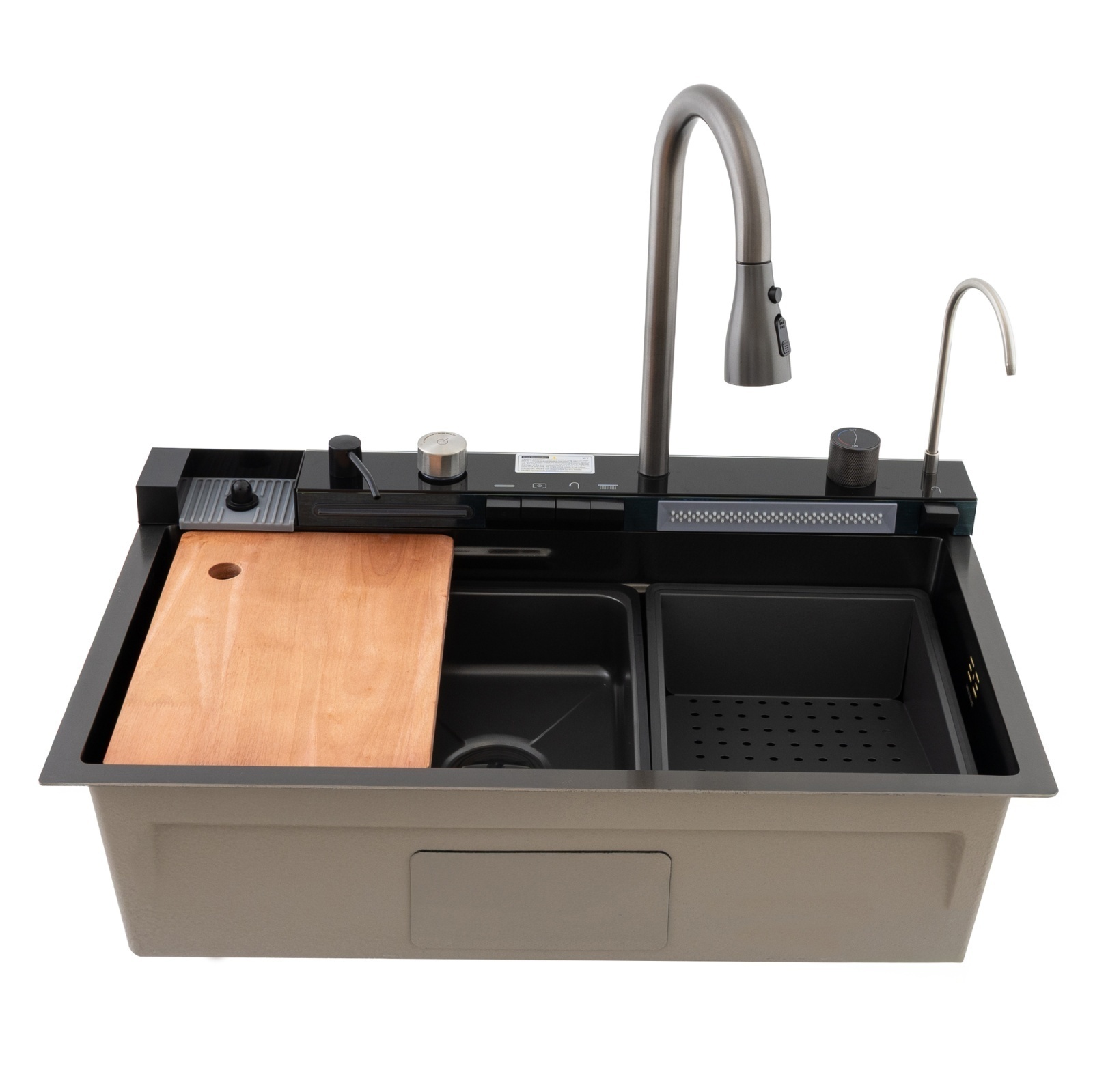 MH7546-SET-06 Chiuveta multifunctionala din inox nano black, honeycomb, seria Decor MIXXUS – SimpleTools MH7546-SET-06 Chiuveta multifunctionala din inox nano black, honeycomb, seria Decor MIXXUS - SimpleTools