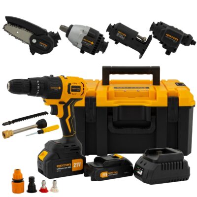 Multifunctional 5 in 1 pe acumulator ROTOR RTS1, 24000 rot/min, 21V/3Ah, Brushless