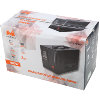 Stabilizator de Tensiune 500VA, LCD Display, Servomotor si Functie de Intarziere / P[W]: 400 - SimpleTools