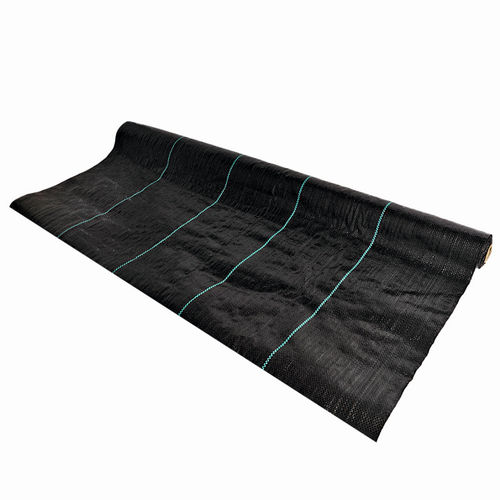 162200_1 Folie antiburuieni/mulcire din polipropilena, MESTERINO PP10005100, 0,5 m X 100 m, densitate 100g/mp culoare neagra cu dungi, protectie UV - imagine 1