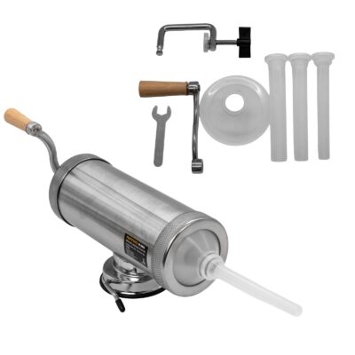 Aparat manual de facut carnati ROTOR RY-2005S, 3 kg, orizontal, inox alimentar, 3 palnii, fixare pe masa cu ventuza