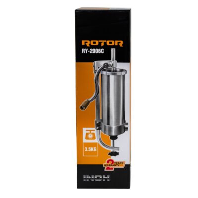 Aparat manual de facut carnati ROTOR RY-2006C, vertical, 3,5 kg, inox alimentar, 4 palnii, fixare pe masa cu clema - imagine 5