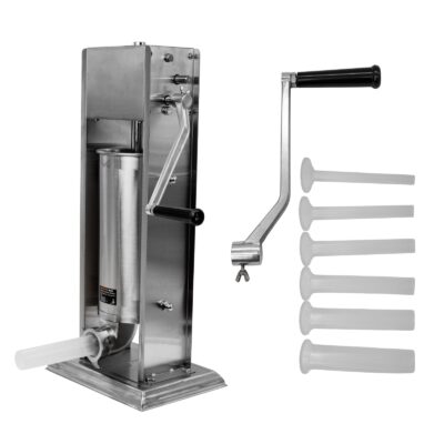 Aparat mecanic de facut carnati ROTOR RML-S5, vertical, 5 L, inox alimentar, cuva basculanta, 6 palnii, actionare prin manivela