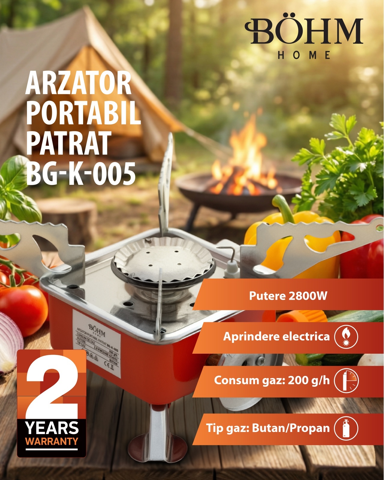 Arzător portabil pătrat BÖHM BG-K-005 Propan/butan – SimpleTools Arzător portabil pătrat BÖHM BG-K-005 Propan/butan - SimpleTools